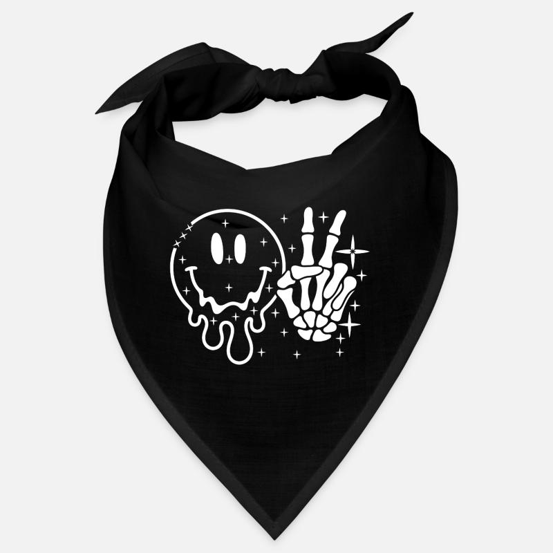 Smiley Skull Peace Hand Bandana