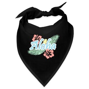 Aloha-tropische Sommerblumen - Bandana - Schwarz - Vorne