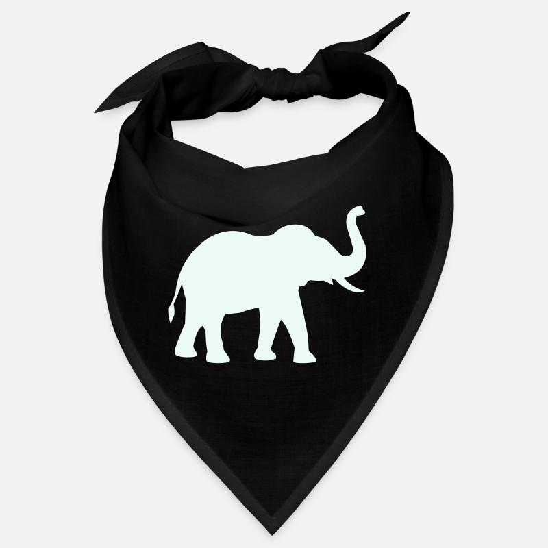 Elephant Silhouette Mint Pastel Bandana