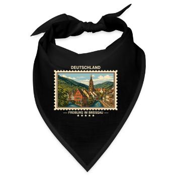 Deutschland Freiburg im Breisgau Vintage Reisemark - Bandana - Schwarz - Vorne