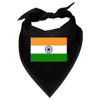 indien, Fahne, Flagge, india - Bandana - Schwarz - Vorne