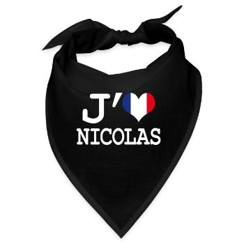 Ich liebe Nicolas - Bandana - Schwarz - Vorne