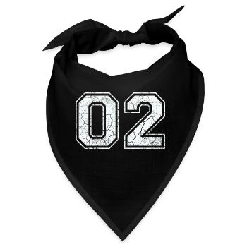 02 in weiß im Vintage-Look - Bandana - Schwarz - Vorne