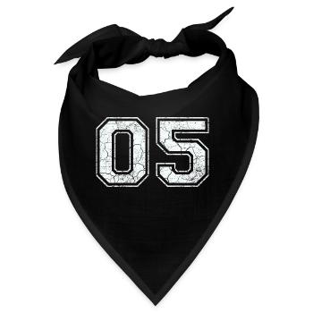 05 in weiß im Vintage-Look - Bandana - Schwarz - Vorne