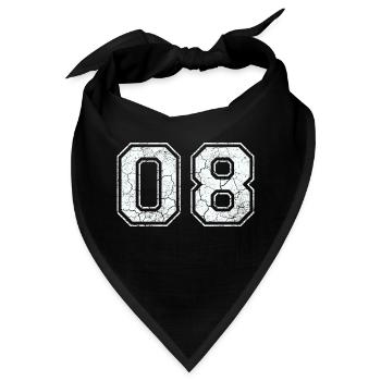 08 in weiß im Vintage-Look - Bandana - Schwarz - Vorne