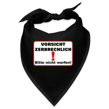 Zerbrechlich vorsicht - Bandana - Schwarz - Vorne