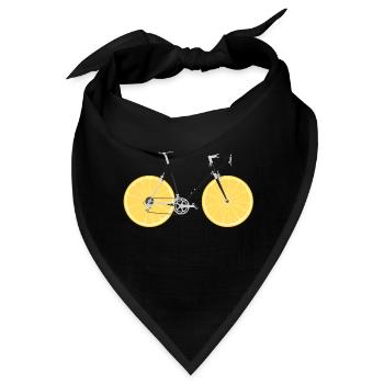 Frucht / Früchte: Zitrone - Zitronenfahrrad - Bandana - Schwarz - Vorne