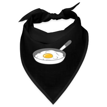 bratpfanne spiegelei kochen braten essen ei eigelb - Bandana - Schwarz - Vorne