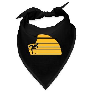 Sonne klippe mond nacht klettern seil linien - Bandana - Schwarz - Vorne