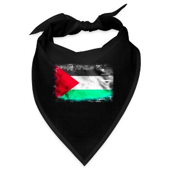 Hintergrund mit der Flagge Palästinas - Bandana - Schwarz - Vorne