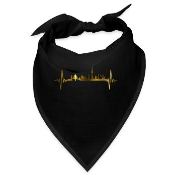 Hamburg Skyline Hamburger Hafen Gold - Bandana - Schwarz - Vorne