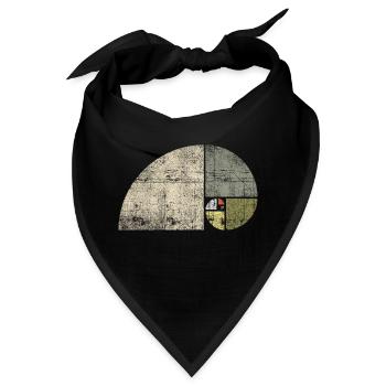 Distressed Fibonacci Spirale - Bandana - Schwarz - Vorne