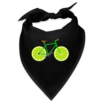 Fahrrad Obst Frucht Limette - Bandana - Schwarz - Vorne