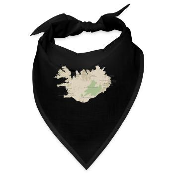 Karte von Island - Bandana - Schwarz - Vorne