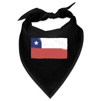 Flagge von Chile Südamerika Chilenen Chilene Santa - Bandana - Schwarz - Vorne