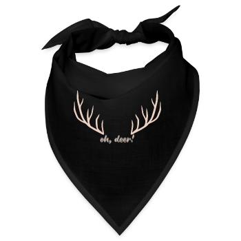 Weihnachts-T-Shirt | "Oh Hirsch" - Bandana - Schwarz - Vorne
