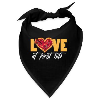 Love At First Bite - Pizza Slices Lover Pizza - Bandana - Schwarz - Vorne
