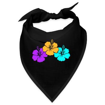 hibiskus - Bandana - Schwarz - Vorne