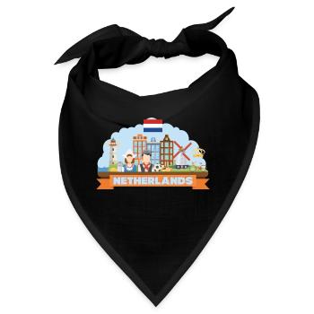 Niederlande Reise-Flat-Komposition - Bandana - Schwarz - Vorne