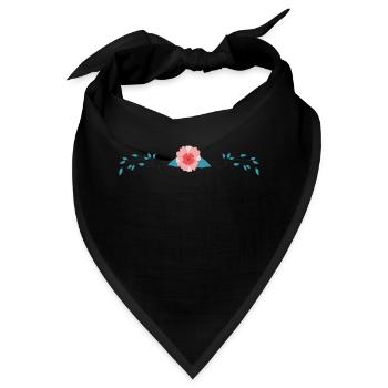 Flower Blume Pflanze - Bandana - Schwarz - Vorne