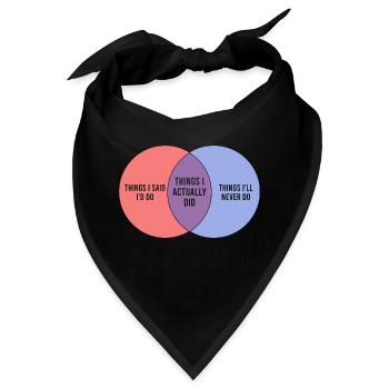 Lazy Funny Venn Diagram Procrastination - Bandana - Schwarz - Vorne