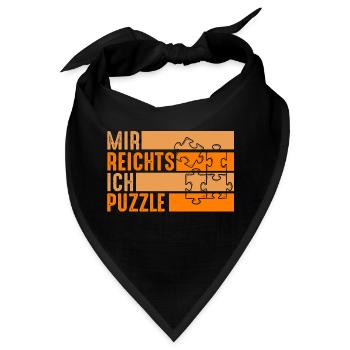 Puzzlefan Puzzler Puzzleteile Puzzle - Bandana - Schwarz - Vorne