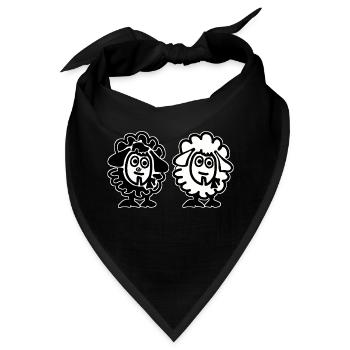 Beide Schafe - Zwillinge - Bandana - Schwarz - Vorne