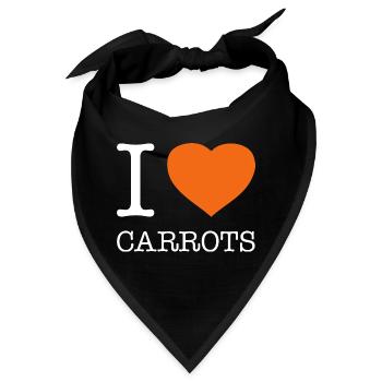 I LOVE CARROTS Karotten - Bandana - Schwarz - Vorne