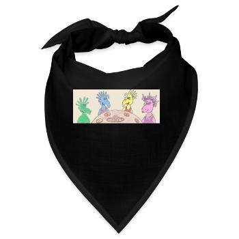 Space Belly Buttons beim Essen Shirt Becher Cappy - Bandana - Schwarz - Vorne