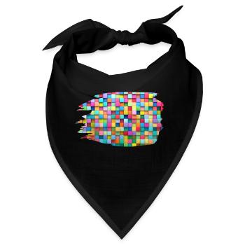 Bunte Blöcke - Bandana - Schwarz - Vorne