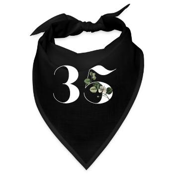 Nummer 35 Blumengrün - 35. Blumenjubiläum - Bandana - Schwarz - Vorne