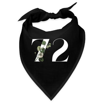 Nummer 72 Blumengrün - 72. Blumengeburtstag - Bandana - Schwarz - Vorne