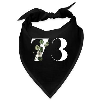 Nummer 73 Blumengrün - 73. Blumengeburtstag - Bandana - Schwarz - Vorne