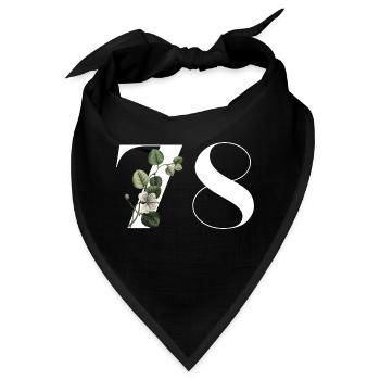 Nummer 78 Blumengrün - 78. Blumengeburtstag - Bandana - Schwarz - Vorne