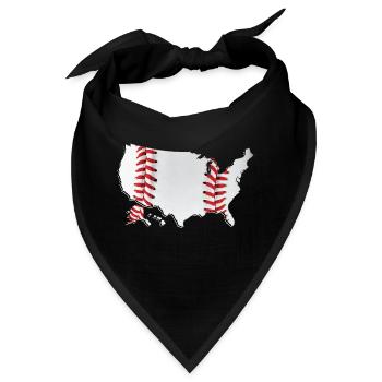 USA | echter Baseball | Landkarte - Bandana - Schwarz - Vorne