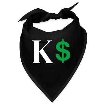 Buchstabe k Dollar - Bandana - Schwarz - Vorne