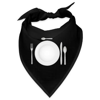 Tischgedeck mit leerem Teller & Besteck - Bandana - Schwarz - Vorne