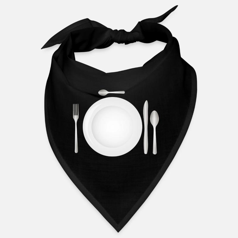 Tischgedeck mit leerem Teller & Besteck Bandana