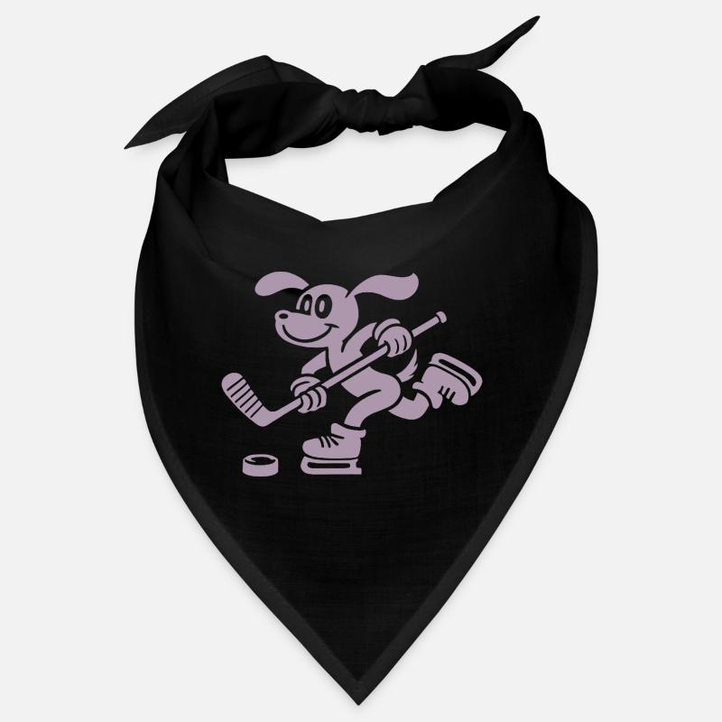 Dackel Eishockey Silhouette Minimalistisch Bandana