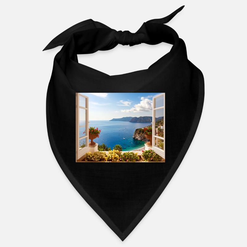 Panoramablick auf die Mittelmeerküste - Bandana - Schwarz