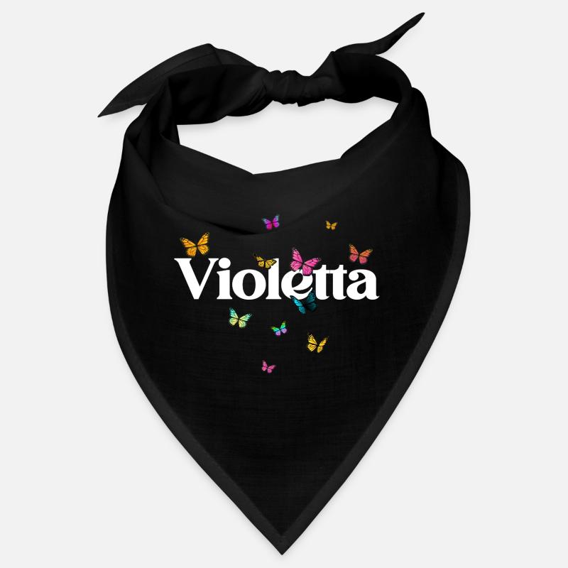 Schöner Mädchenname mit Schmetterlingen VIOLETTA Bandana