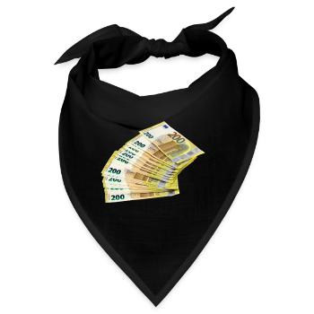Edel Euro Geldscheine Design - Bandana - Schwarz - Vorne