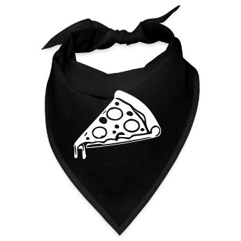 Pizzastück Geschenk Pizzeria - Bandana - Schwarz - Vorne