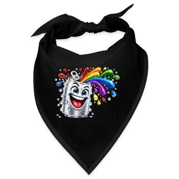 Fröhliche Farbdusche aus Dose - Bandana - Schwarz - Vorne