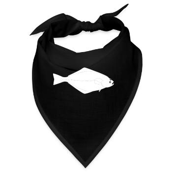 Heilbutt Vollformat weiß - Bandana - Schwarz - Vorne