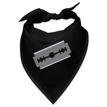 Rasierklinge Schneiden Schnitt abschneiden 2c - Bandana - Schwarz - Vorne
