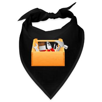 werkzeugkasten tool box hammer zange schraubenzieh - Bandana - Schwarz - Vorne