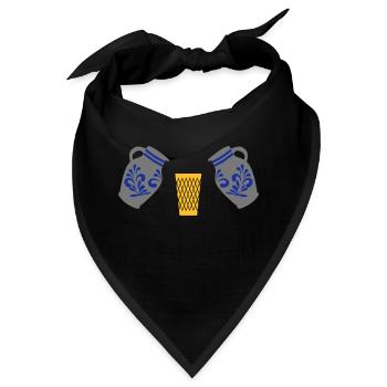 Geripptes mit Bembel - Bandana - Schwarz - Vorne