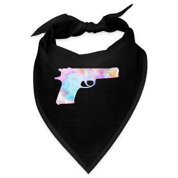 Bunte Waffe Pistole - Bandana - Schwarz - Vorne