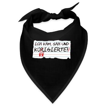 witziges Lehrerdesign für die Grundschule - Bandana - Schwarz - Vorne